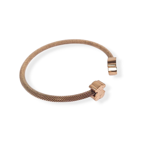 New! Tous Gold bangle Bracelet with Logo. Stainless Steel. - Picture 2 of 4